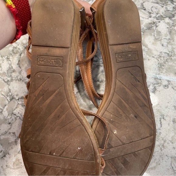 Carlos sandals leather look back zip multi strap almost gladiator style size 6 - Picture 4 of 7